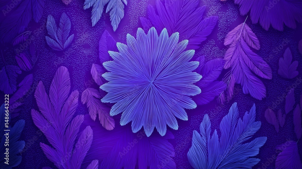 Obraz premium Elegant Purple Floral Pattern