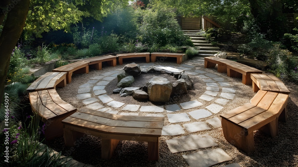 Obraz premium Design Inspiring Outdoor Learning Circles and Comfortable Seating Areas to Foster Collaborative Educational Environments Innovative