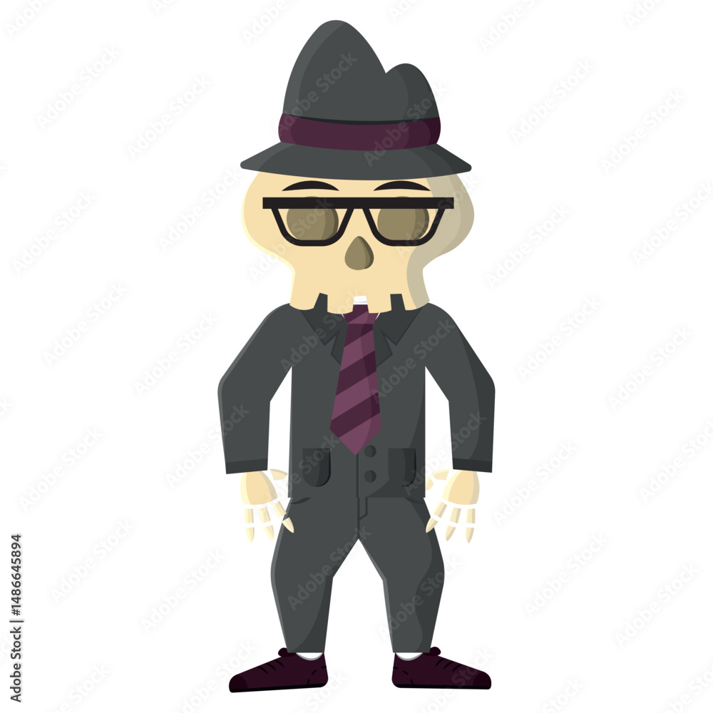 Business skeleton with glasses. Vector Business skeleton with glasses. Vector