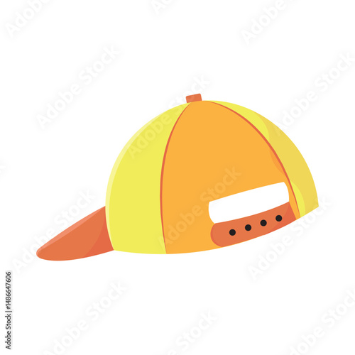 Yellow and orange cap backwards. Vector