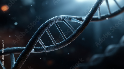 Close-Up of DNA Double Helix Structure