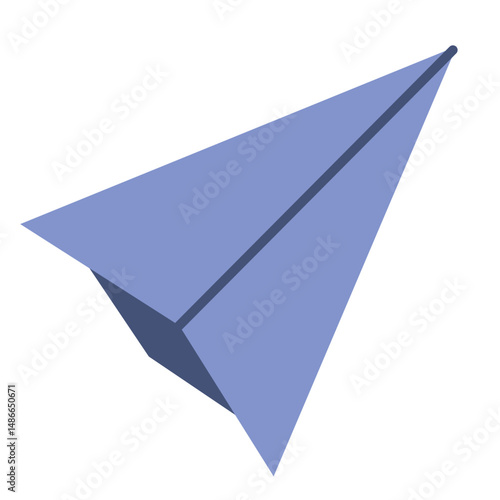 Blue paper airplane icon. Vector