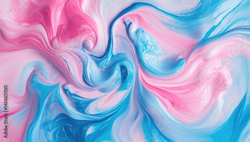 Wallpaper Mural Abstract swirls of pink and blue paint Torontodigital.ca
