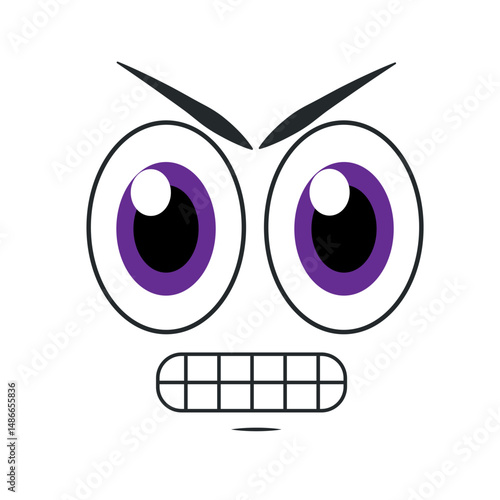 Angry cartoon face vector. Vector