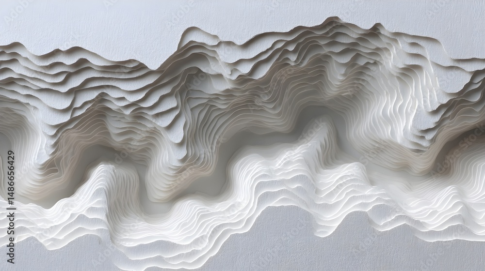 Obraz premium Layered topographical paper art creates stunning contour map effect merging creativity and cartographic inspiration seamlessly