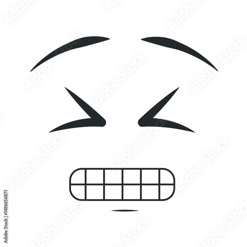 Funny squint face vector. Vector