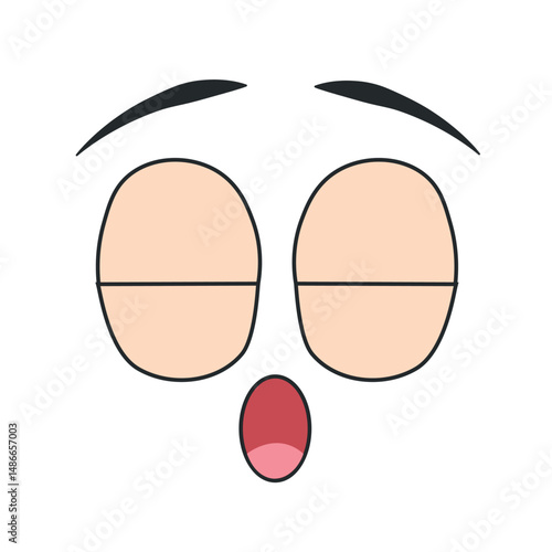 Shocked closed eyes face vector. Vector