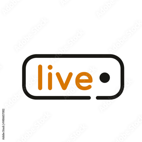 Live streaming broadcast icon in modern flat style  