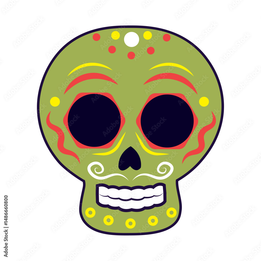 Fototapeta premium Isolated colored dia de los muertos skull icon Vector