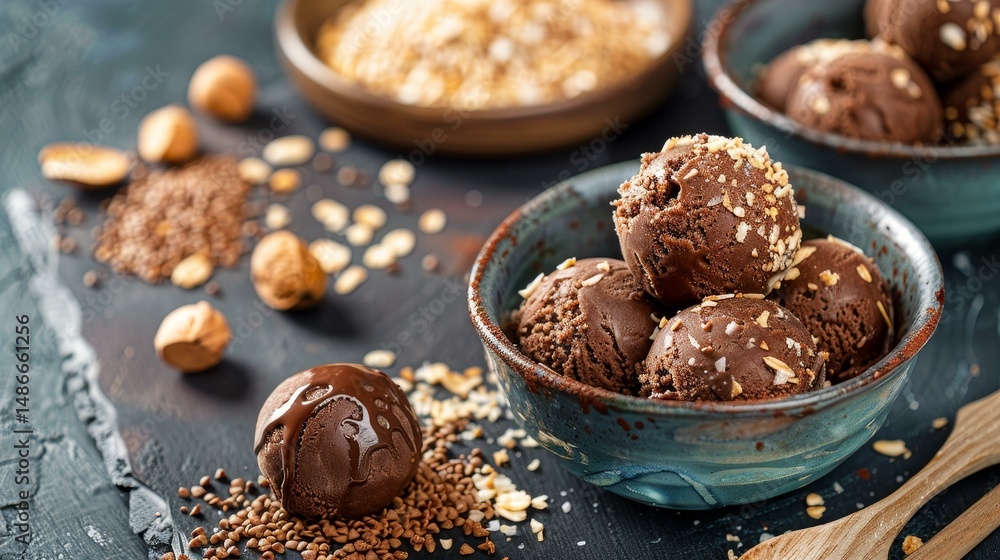 Indulge in a colorful array of vegan ice cream balls, perfect for a guiltfree sweet treat any time of day Indulge in a colorful array of vegan ice cream balls, perfect for a guiltfree sweet treat any time of day