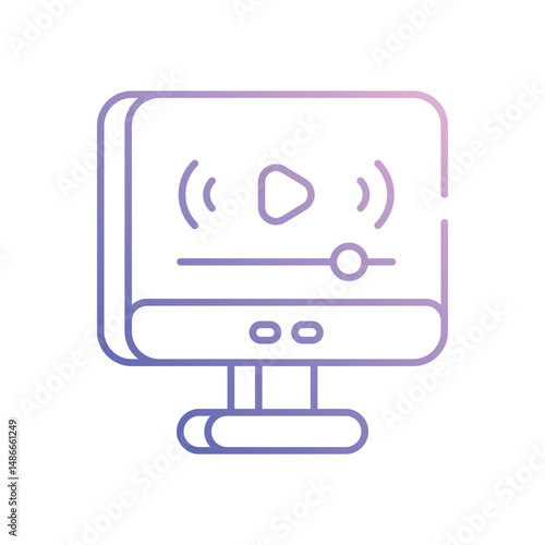 Streaming icon vector stock illustration