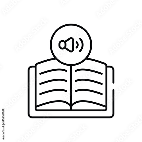 Audio Book icon vector stock illustration