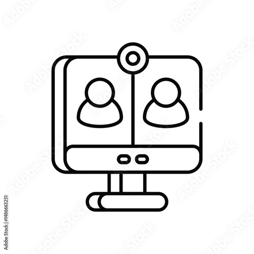 Online Class icon vector stock illustration