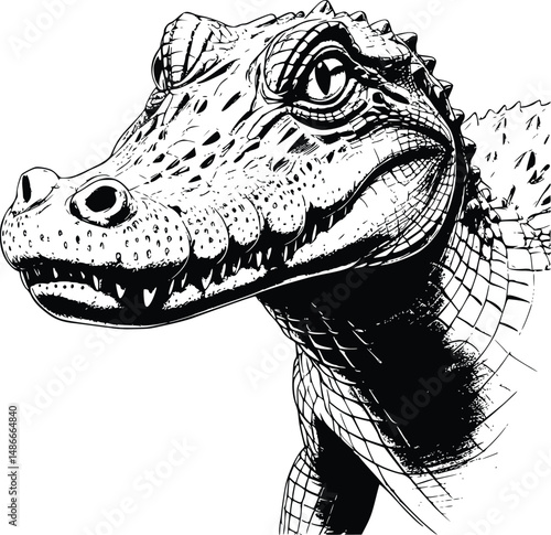 Crocodile illustration on white background