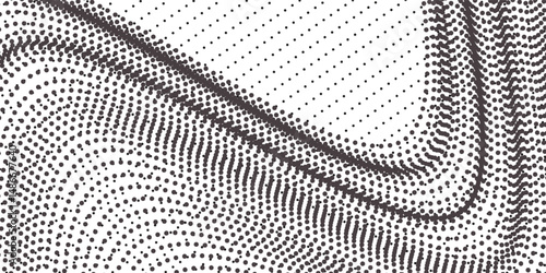 Grunge halftone gradient background. Faded grit noise texture. White and black sand wallpaper. Retro pixelated backdrop. Anime or manga style comic overlay. Vector graphic design textured template