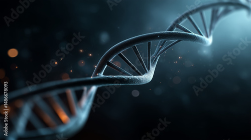 Close-Up of DNA Double Helix Structure