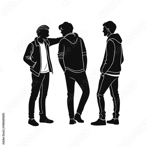 Friendship Day celebrities vector silhouettes set