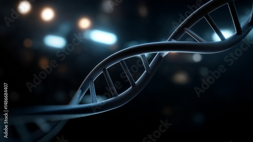 Close-Up of DNA Double Helix Structure