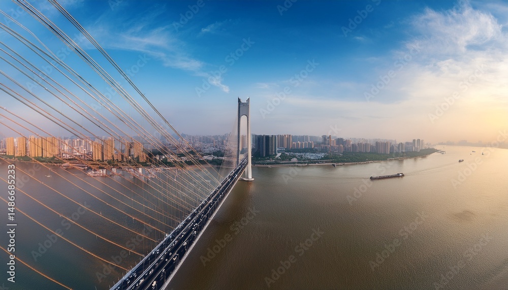 Obraz premium the surrounding beauty of wuhan yangtze river bridge