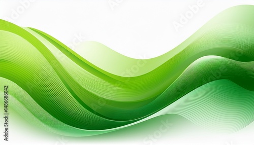 abstract green wave design on white background color flow liquid wave for design brochures and websites abstract flowing curves in green waves against a gradient isolated on a white background
