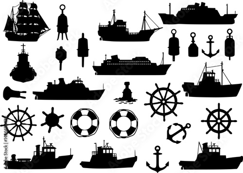 ship stuff vector silhouettes
