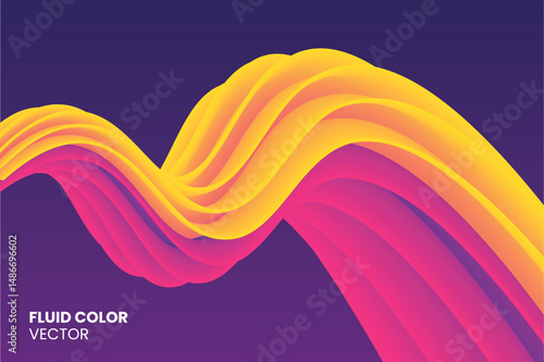 Abstract colorful fluid wave