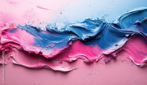 Wallpaper Mural Abstract paint strokes in pink and blue hues. Torontodigital.ca