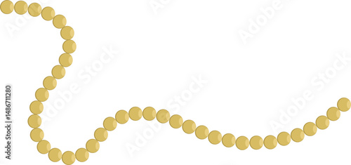 Mardi Gras Gold Beads String Necklace