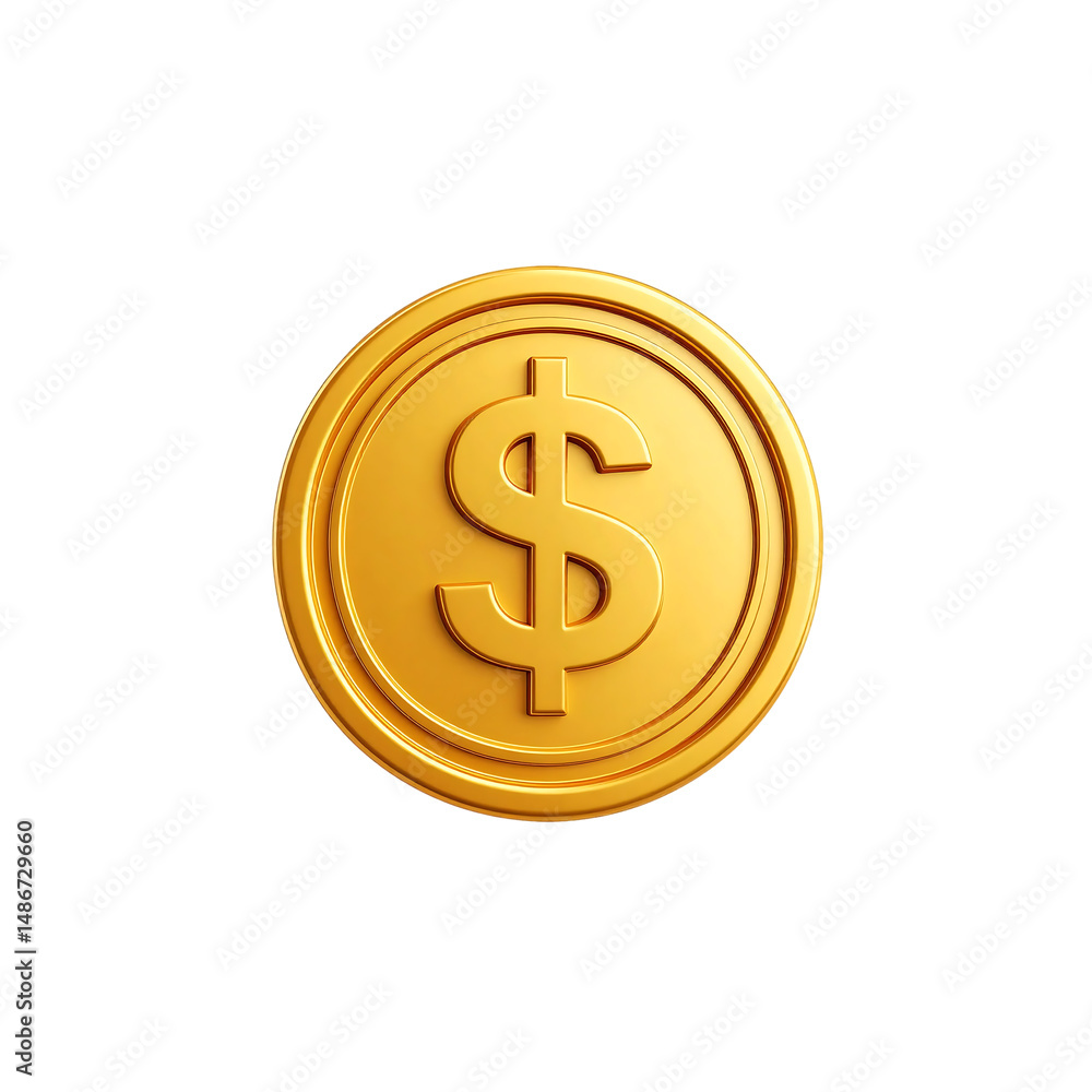3D Gold Dollar Coin Icon – Currency Symbol (Transparent PNG, AI Generated) 3D Gold Dollar Coin Icon – Currency Symbol (Transparent PNG, AI Generated)