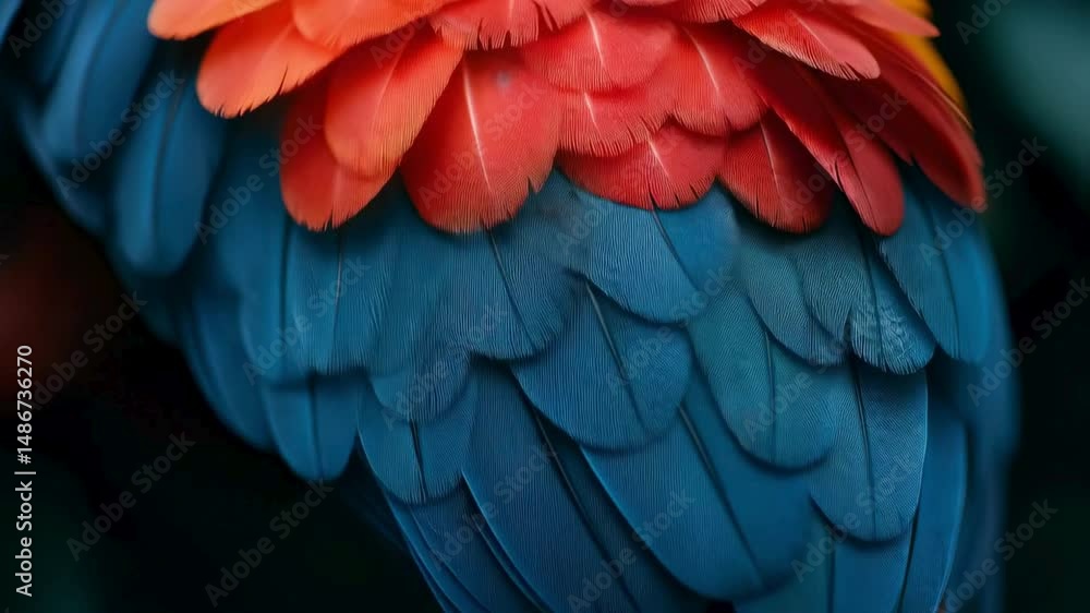 Vivid Scarlet Macaw Feathers Close-up Texture and Color Vivid Scarlet Macaw Feathers Close-up Texture and Color