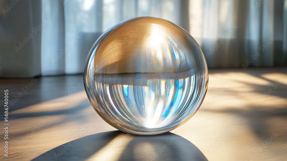Crystal Glass Sphere Reflection Light Sunbeam Interior Design Home Decor Elegant Object Shiny Transparent Round Ball Beautiful Light Rays Modern Crystal Glass Sphere Reflection Light Sunbeam Interior Design Home Decor Elegant Object Shiny Transparent Round Ball Beautiful Light Rays Modern