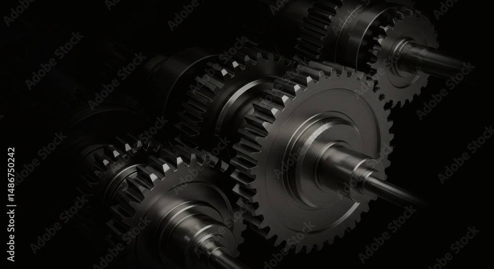 A dramatic, close-up image showcasing interconnected gears, highlighted against a dark backdrop, symbolizing mechanical precision. A dramatic, close-up image showcasing interconnected gears, highlighted against a dark backdrop, symbolizing mechanical precision.