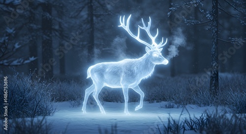 Ethereal Stag: Winter Forest Spirit