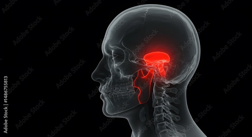 Obraz premium Temporal Bone Pain: X-Ray Visualization