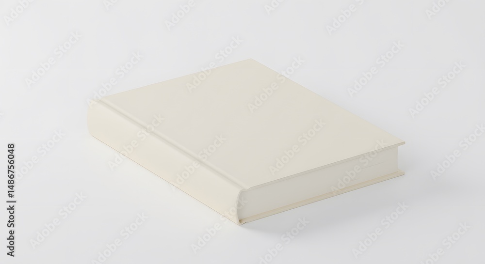 Fototapeta premium Ivory Book on White: Blank Canvas for Knowledge