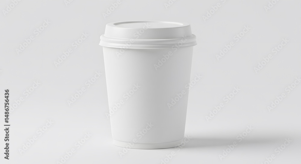 White Coffee Cup Mockup on White Background White Coffee Cup Mockup on White Background
