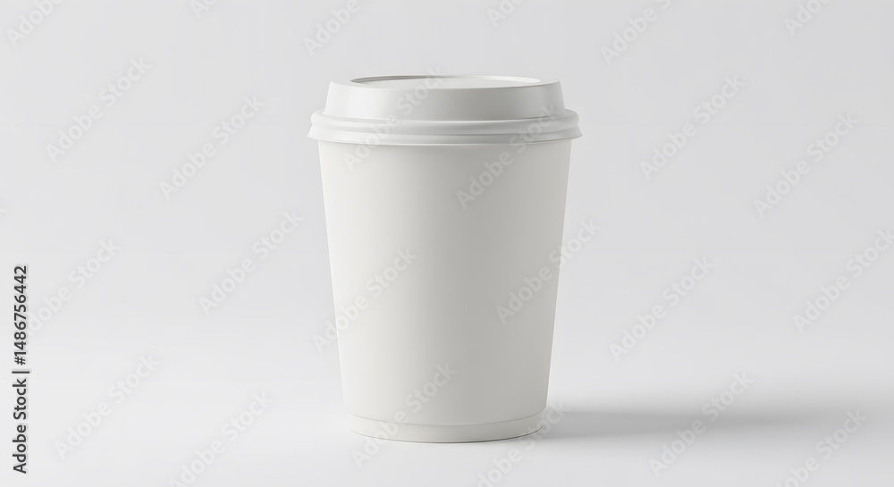 White Coffee Cup on White Background - Minimalist White Coffee Cup on White Background - Minimalist