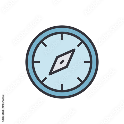 Isolated Illustration Of Compass Indicating Direction On Transparent Display
