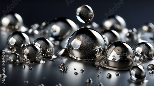 Liquid Metal Droplets Macro Background