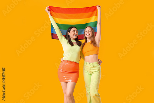 Beautiful young lesbian cou...