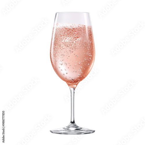 Sparkling Ros� Wine in Elegant Glass