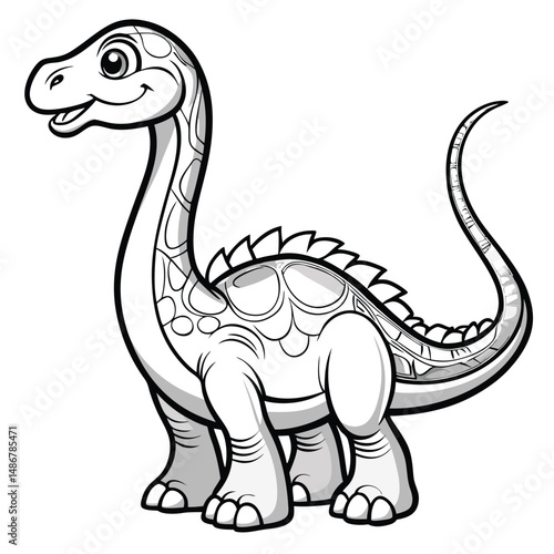 Adorable Baby Brontosaurus Coloring Page - Free Printable Dino Coloring Page