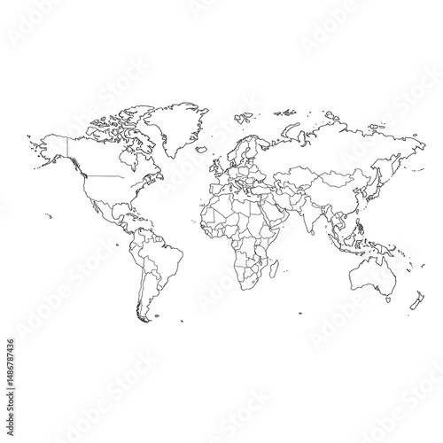 Wallpaper Mural World map coloring pages vector illustration Torontodigital.ca