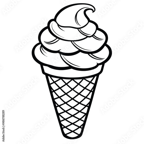 Ice Cream Cone Drawing: Free Printable  Coloring Page