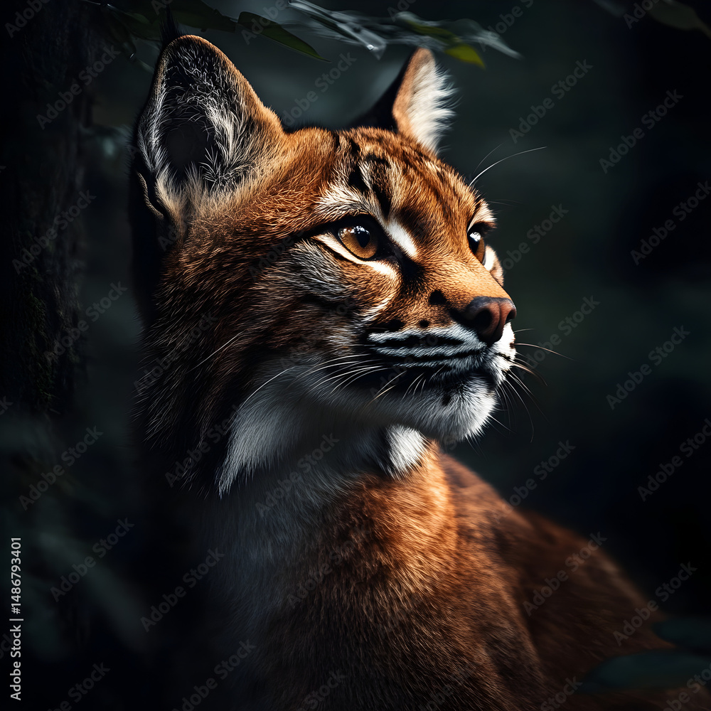 Obraz premium A cat with a brown and white face is looking at the camera