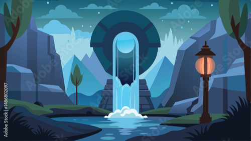 Ethereal Silhouette of a Portal Gateway to a Mysterious Realm