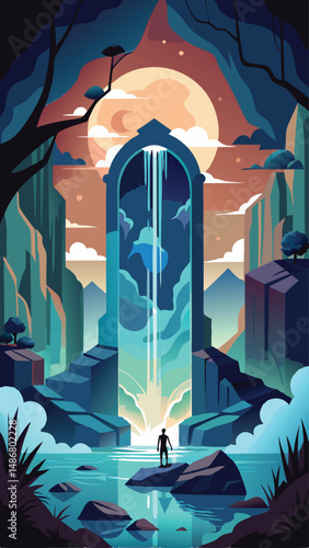 Silhouette of an Enigmatic Portal to a Parallel Dimension