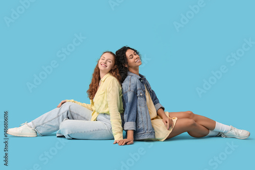 Beautiful young happy femal...