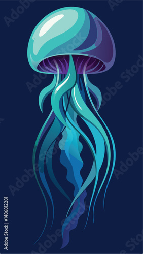 Majestic Silhouette of Jellyfish Drifting in the Water's Embrace