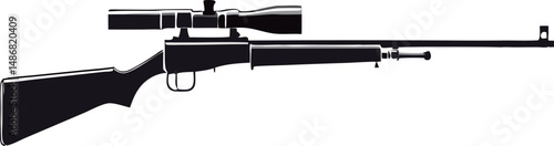 Detailed illustration of a sniper rifle with a sleek design.